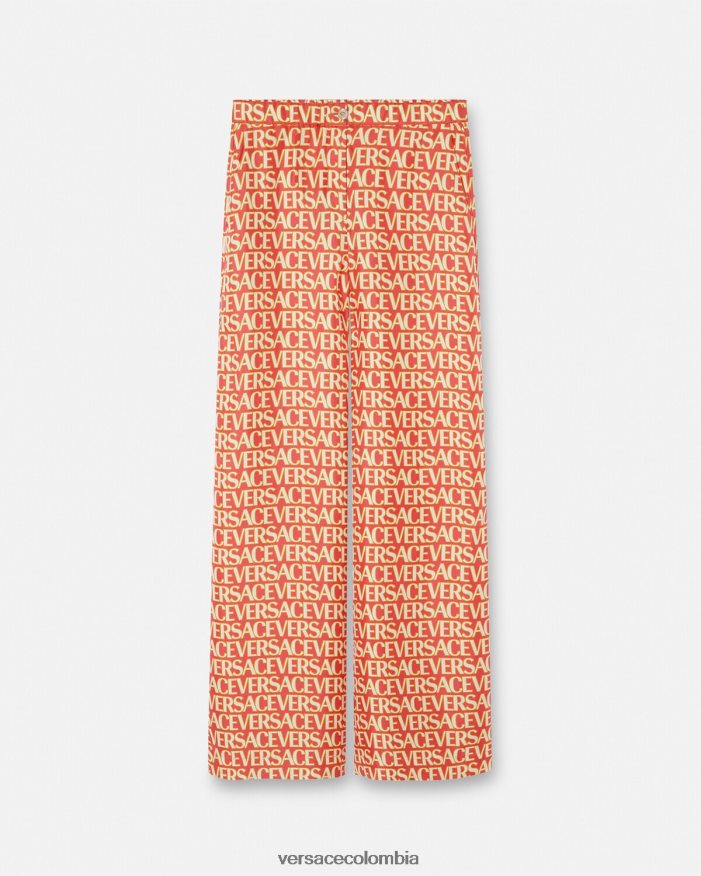 mujer pantalones de seda Versace imprimir 2RP40F192 ropa