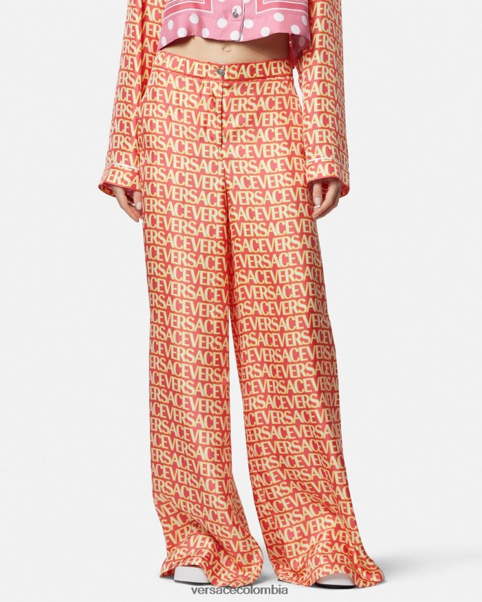 mujer pantalones de seda Versace imprimir 2RP40F192 ropa