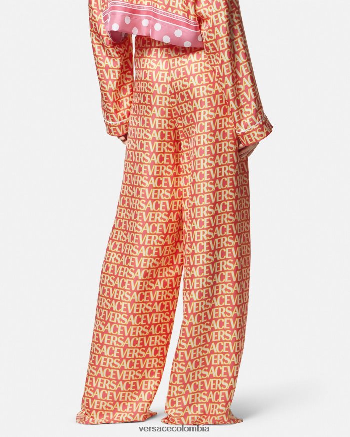 mujer pantalones de seda Versace imprimir 2RP40F192 ropa