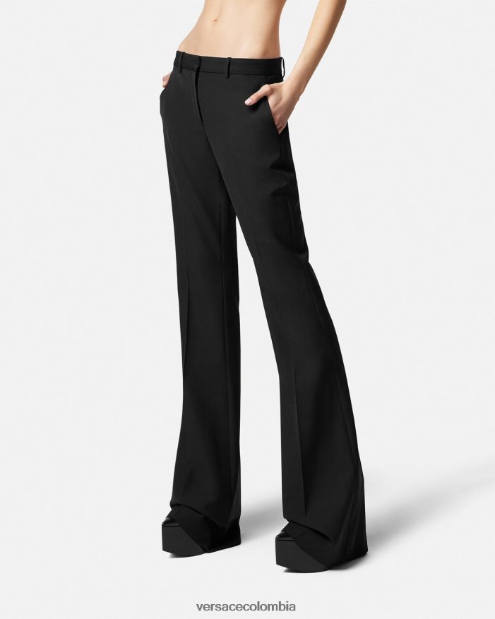 mujer pantalones formales acampanados Versace negro 2RP40F205 ropa