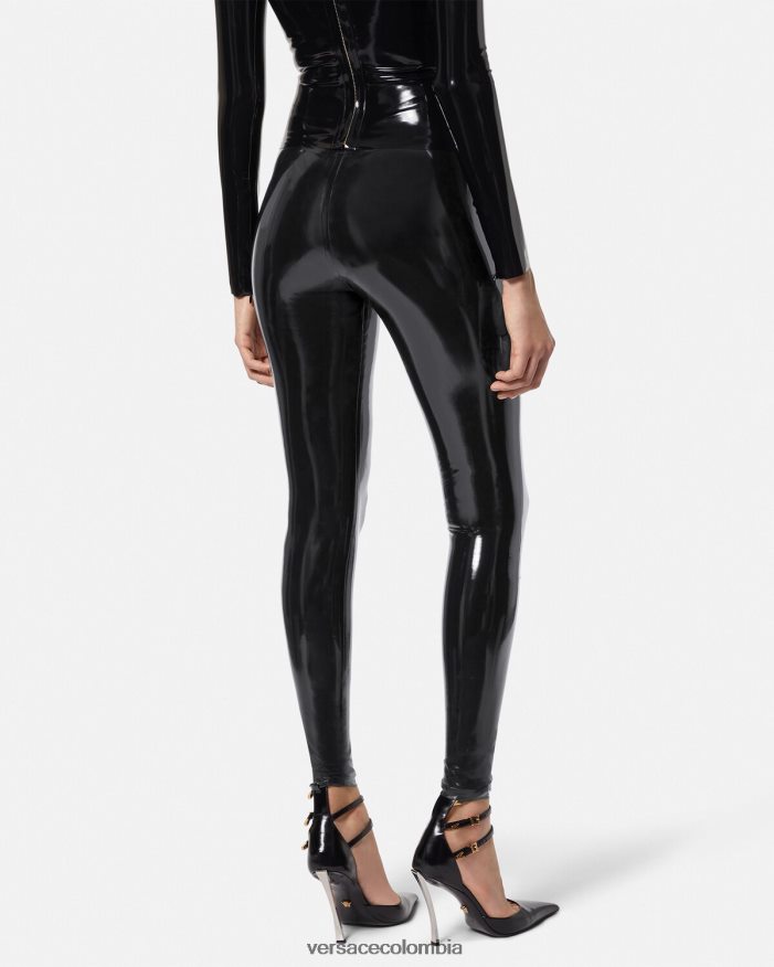 mujer polainas de látex Versace negro 2RP40F203 ropa