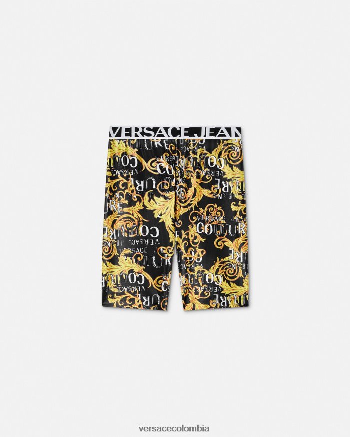 mujer shorts ciclistas de alta costura con logo Versace un color 2RP40F2239 ropa