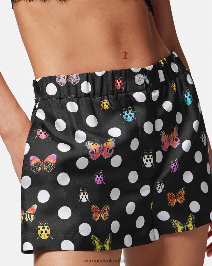 mujer shorts de seda mariposas Versace imprimir 2RP40F189 ropa