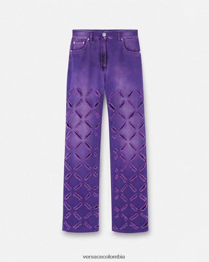 mujer vaqueros con cortes de medusa Versace Violeta 2RP40F207 ropa