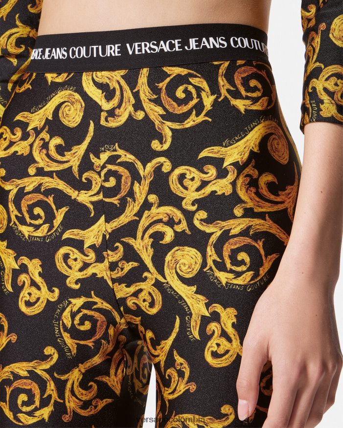 mujer bocetos de leggings de alta costura Versace oro negro 2RP40F2178 ropa