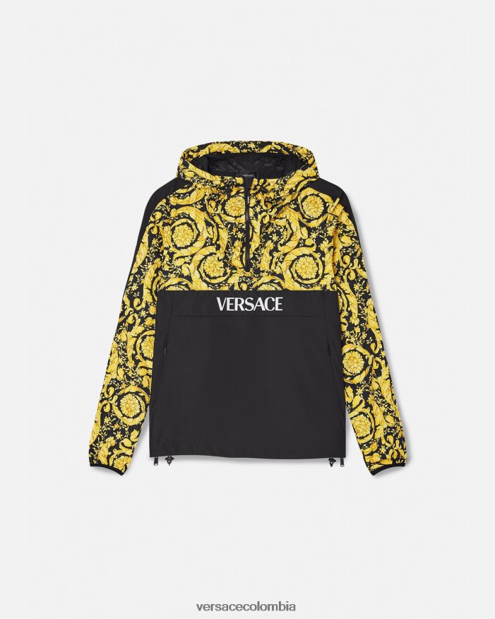 mujer chaqueta cortavientos barroco Versace negro 2RP40F239 ropa