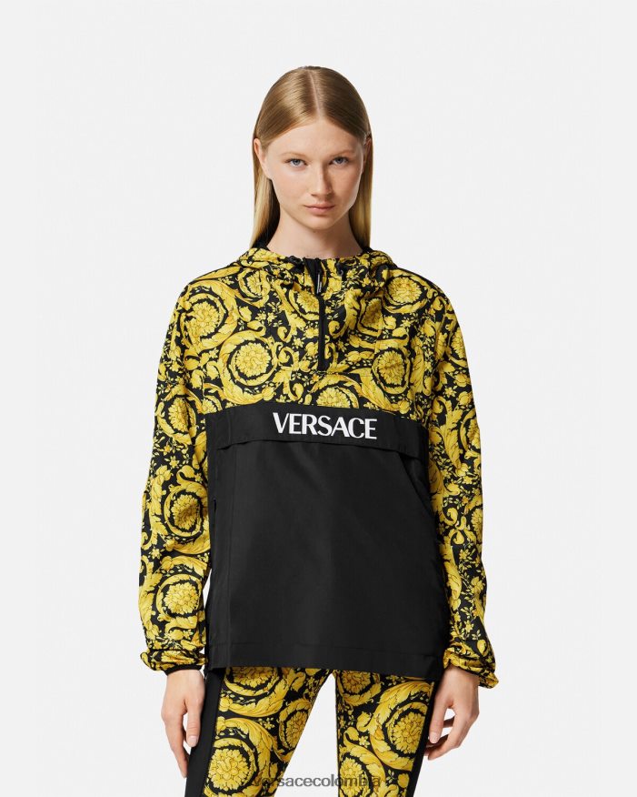 mujer chaqueta cortavientos barroco Versace negro 2RP40F239 ropa