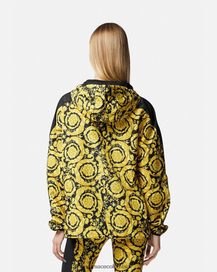 mujer chaqueta cortavientos barroco Versace negro 2RP40F239 ropa