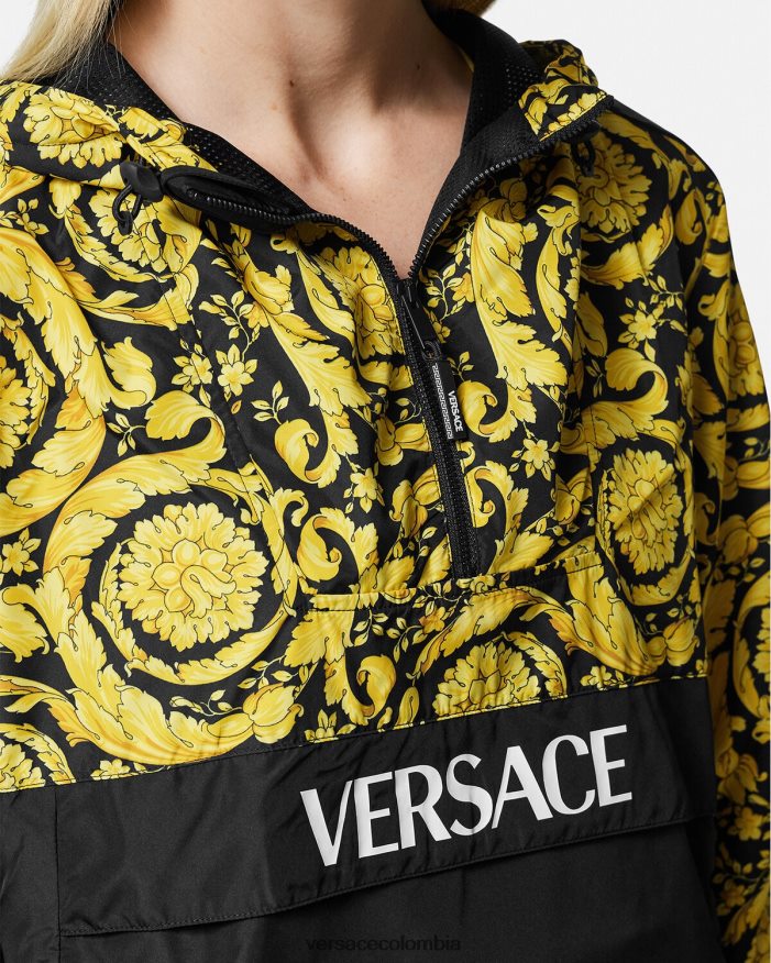 mujer chaqueta cortavientos barroco Versace negro 2RP40F239 ropa