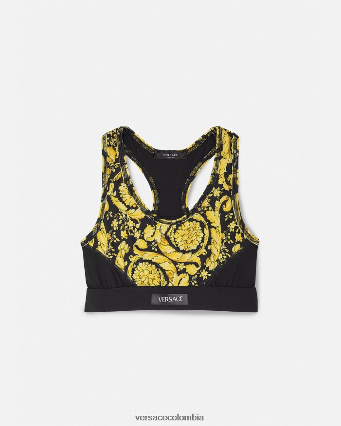 mujer sujetador deportivo barroco Versace negro 2RP40F240 ropa