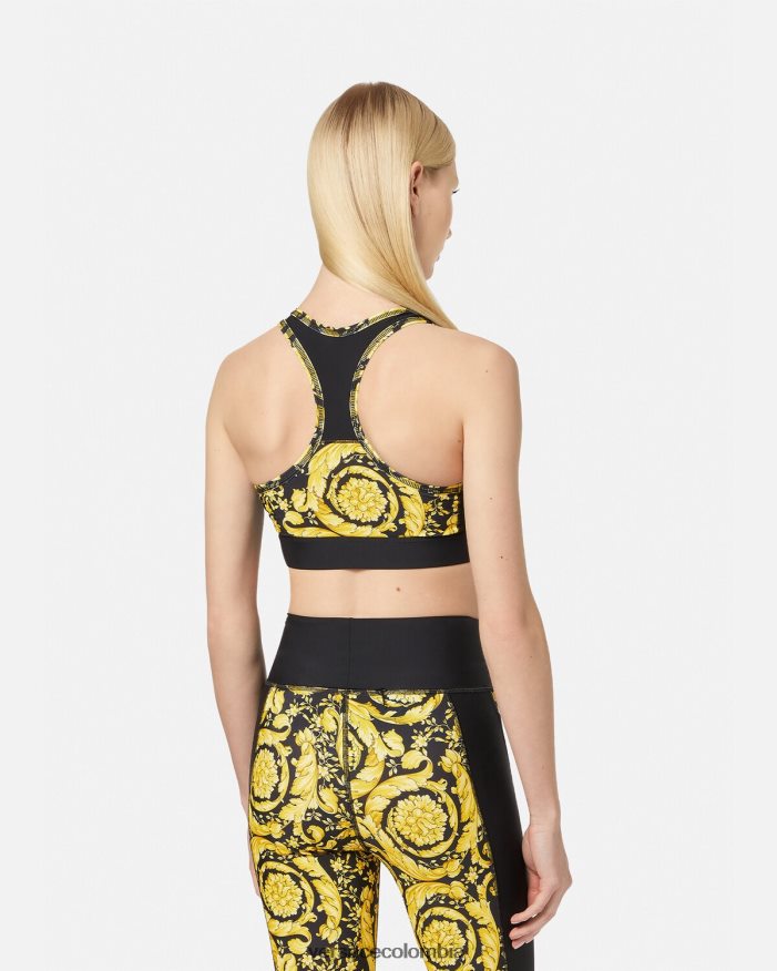 mujer sujetador deportivo barroco Versace negro 2RP40F240 ropa