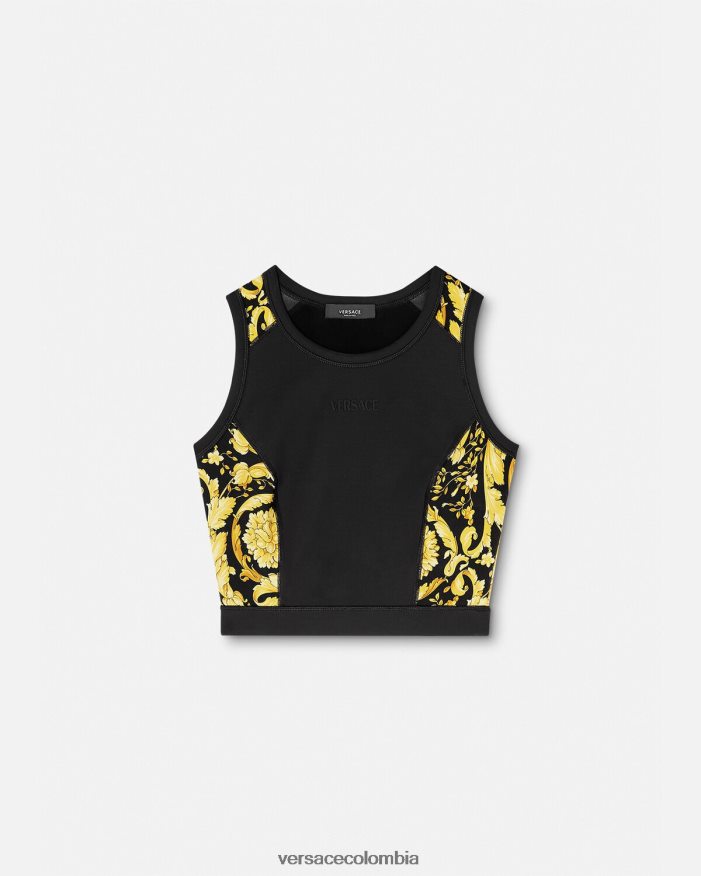 mujer sujetador deportivo barroco para gimnasio Versace negro 2RP40F232 ropa