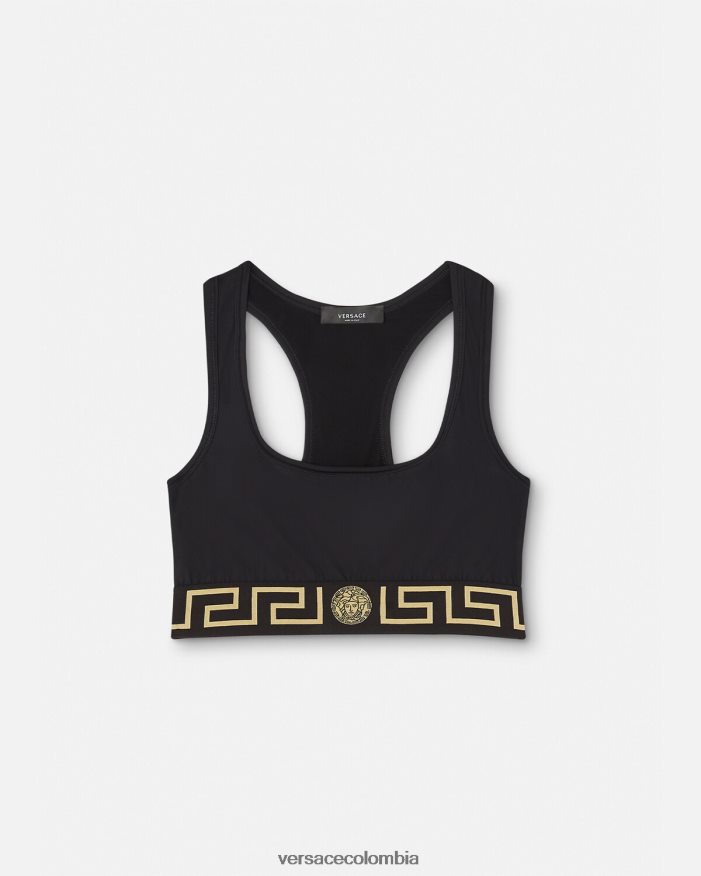 mujer sujetador deportivo con borde de greca Versace negro 2RP40F237 ropa