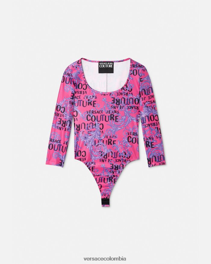 mujer body de alta costura con logo Versace fucsia 2RP40F2212 ropa