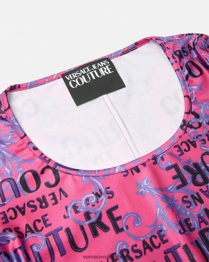 mujer body de alta costura con logo Versace fucsia 2RP40F2212 ropa