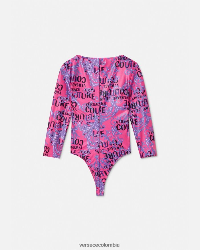 mujer body de alta costura con logo Versace fucsia 2RP40F2212 ropa