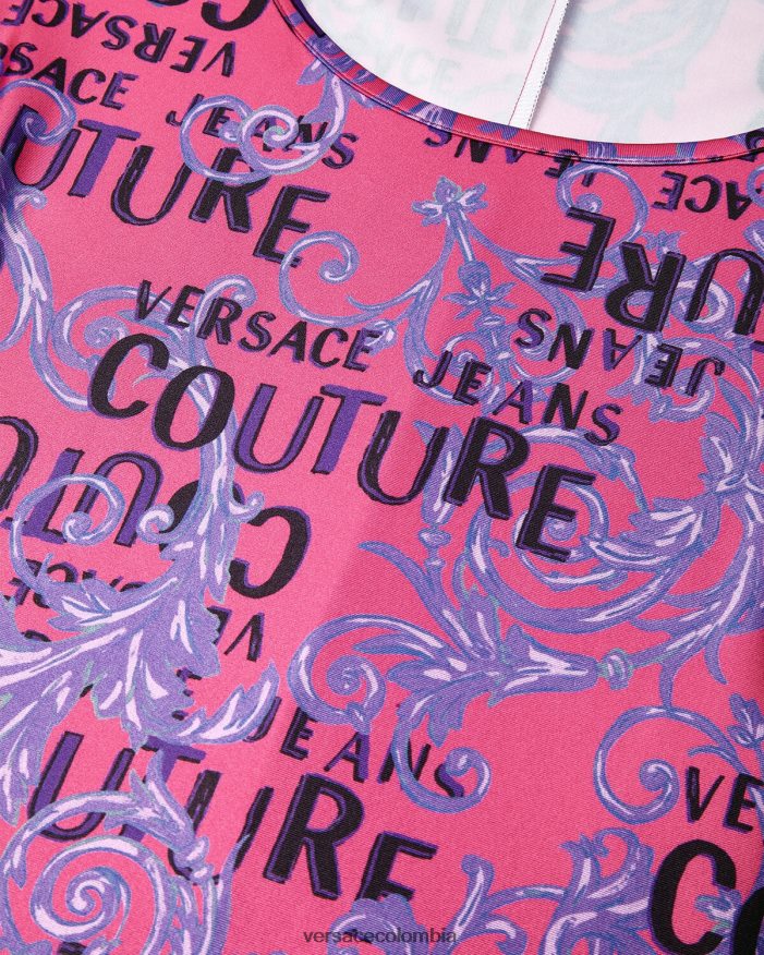 mujer body de alta costura con logo Versace fucsia 2RP40F2212 ropa
