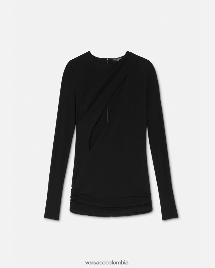 mujer minivestido con cortes Versace negro 2RP40F45 ropa