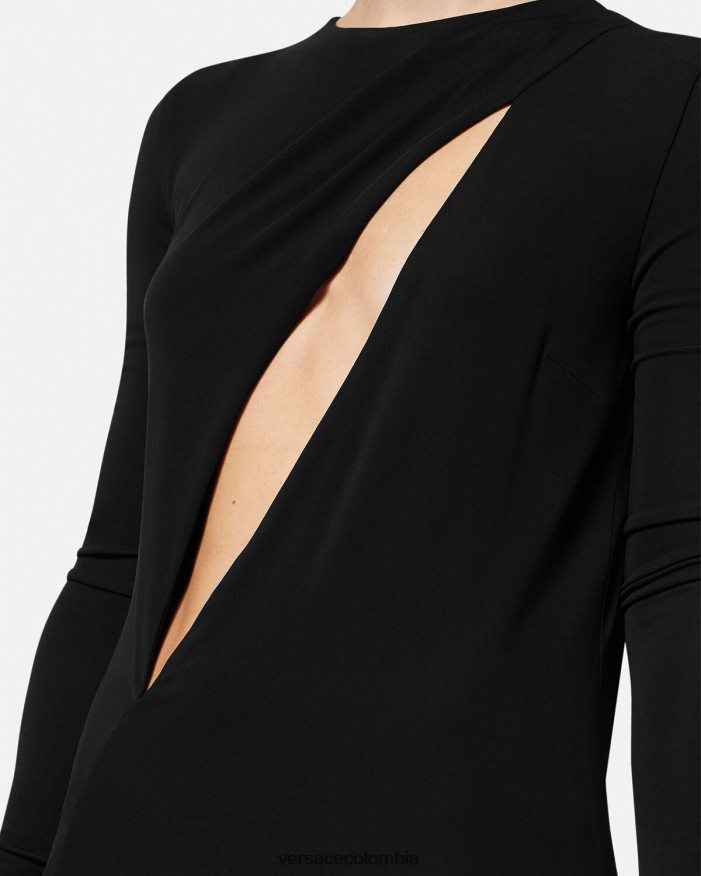 mujer minivestido con cortes Versace negro 2RP40F45 ropa