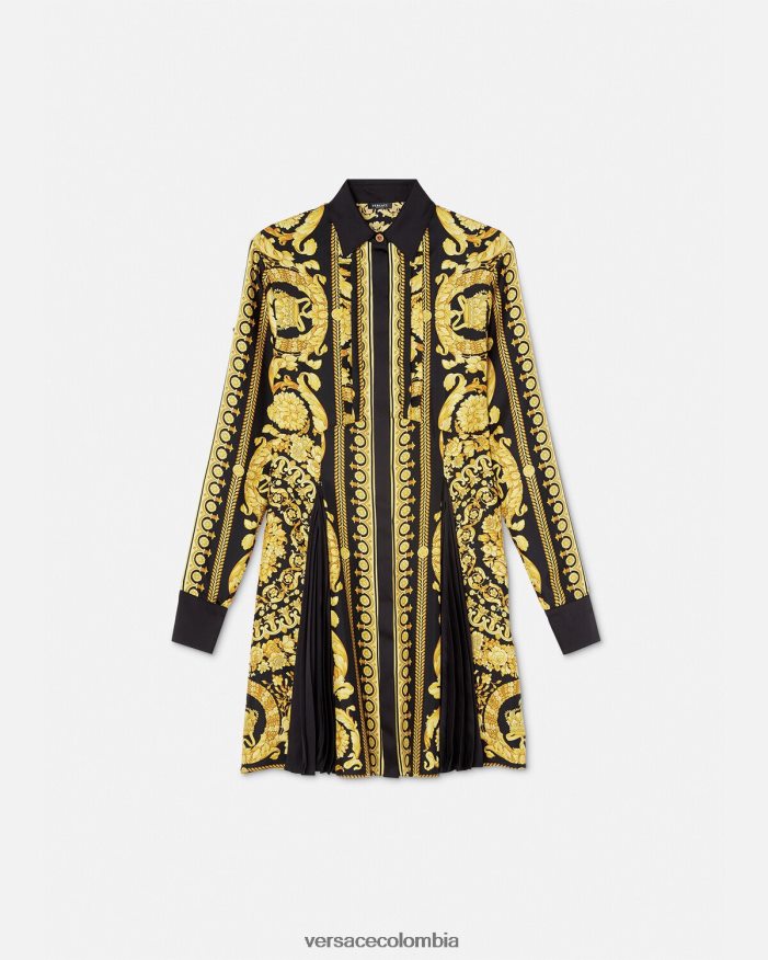 mujer vestido camisero midi de seda barroco Versace imprimir 2RP40F34 ropa
