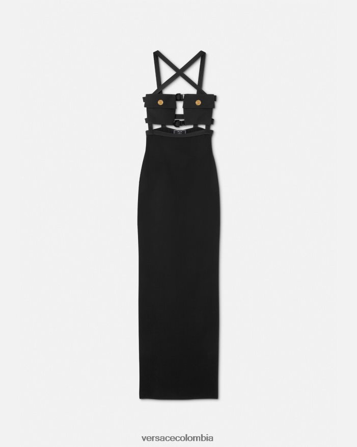 mujer vestido con abertura de medusa Versace un color 2RP40F19 ropa