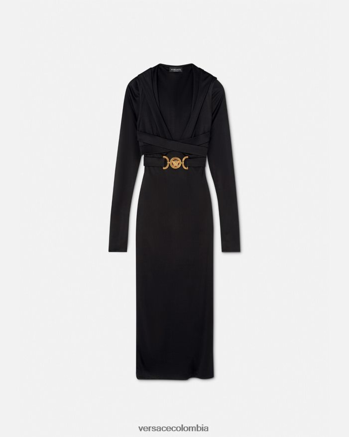 mujer vestido con capucha de medusa '95 Versace negro 2RP40F36 ropa