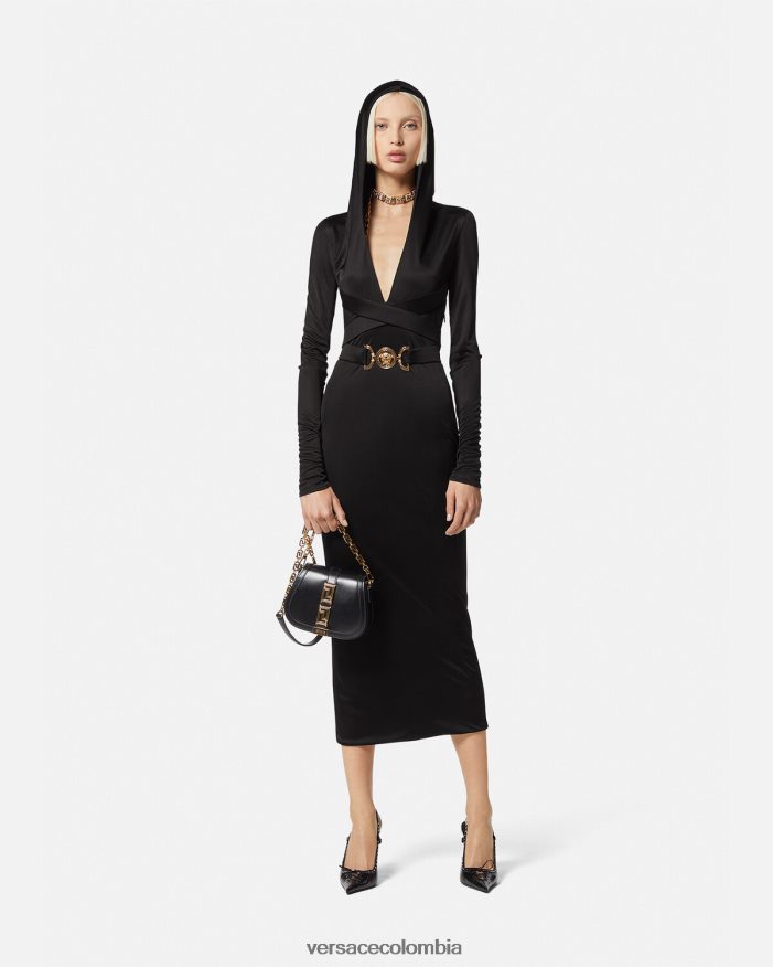 mujer vestido con capucha de medusa '95 Versace negro 2RP40F36 ropa