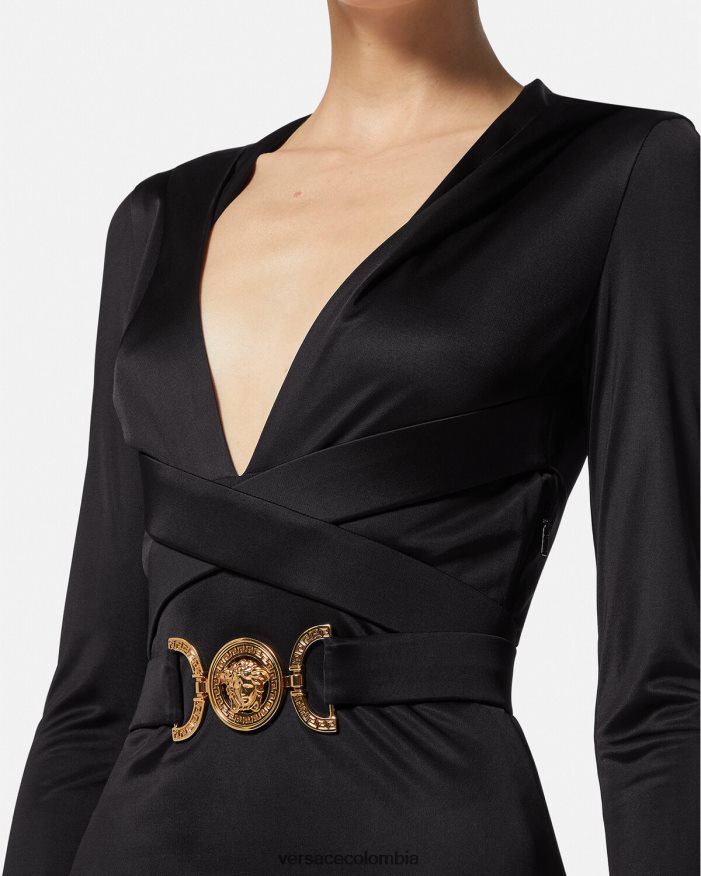 mujer vestido con capucha de medusa '95 Versace negro 2RP40F36 ropa