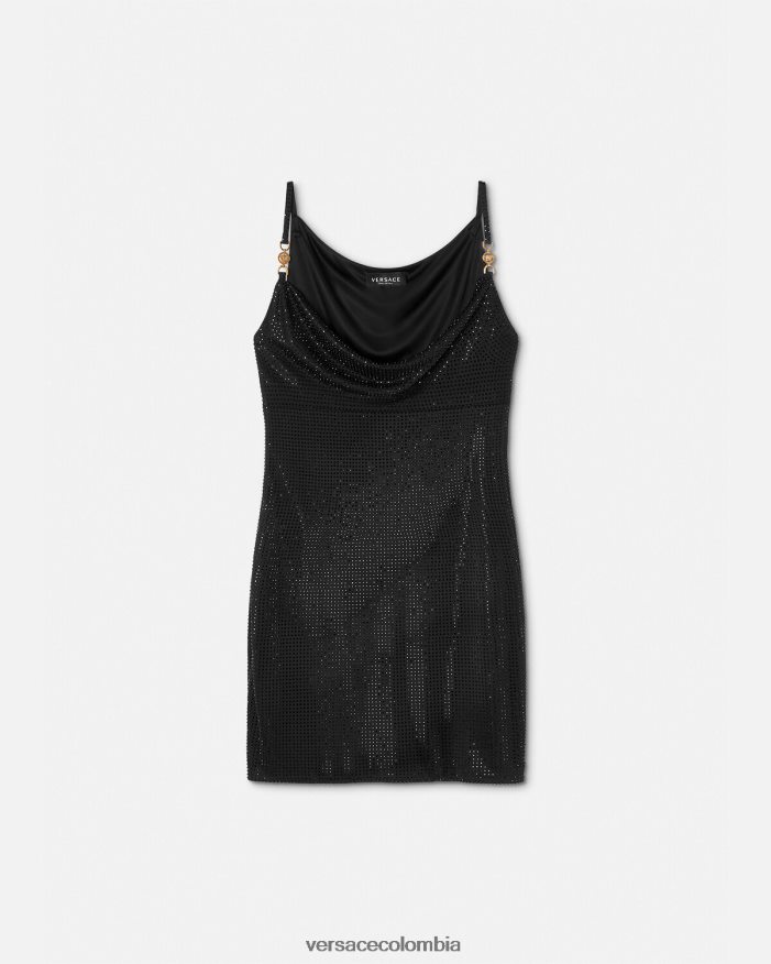 mujer vestido corto con medusa de cristal '95 Versace negro 2RP40F31 ropa