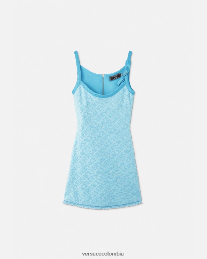 mujer vestido corto de toalla Versace azul claro 2RP40F10 ropa