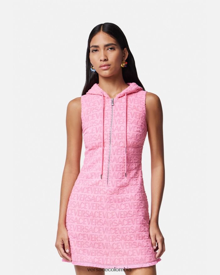 mujer vestido corto de toalla Versace rosa 2RP40F9 ropa