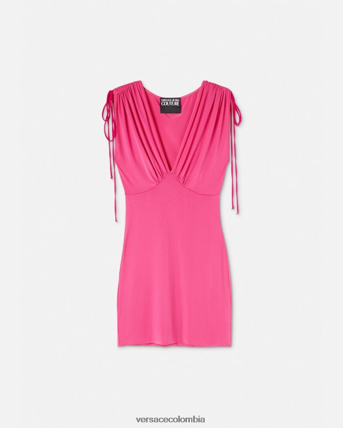 mujer vestido corto fruncido Versace fucsia 2RP40F2193 ropa