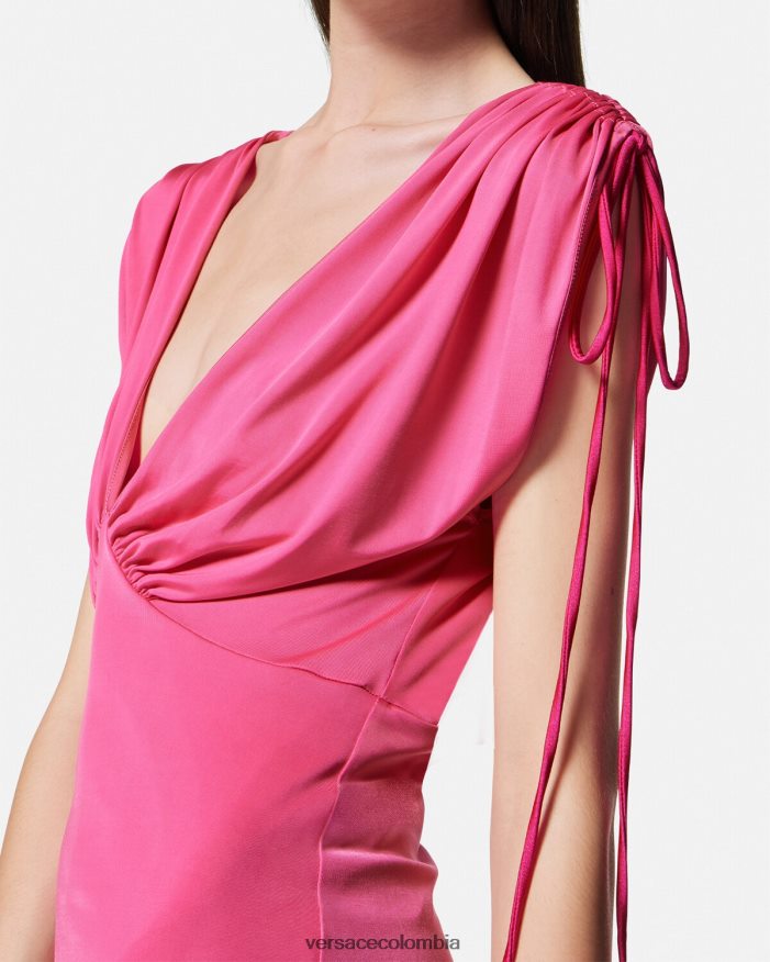 mujer vestido corto fruncido Versace fucsia 2RP40F2193 ropa