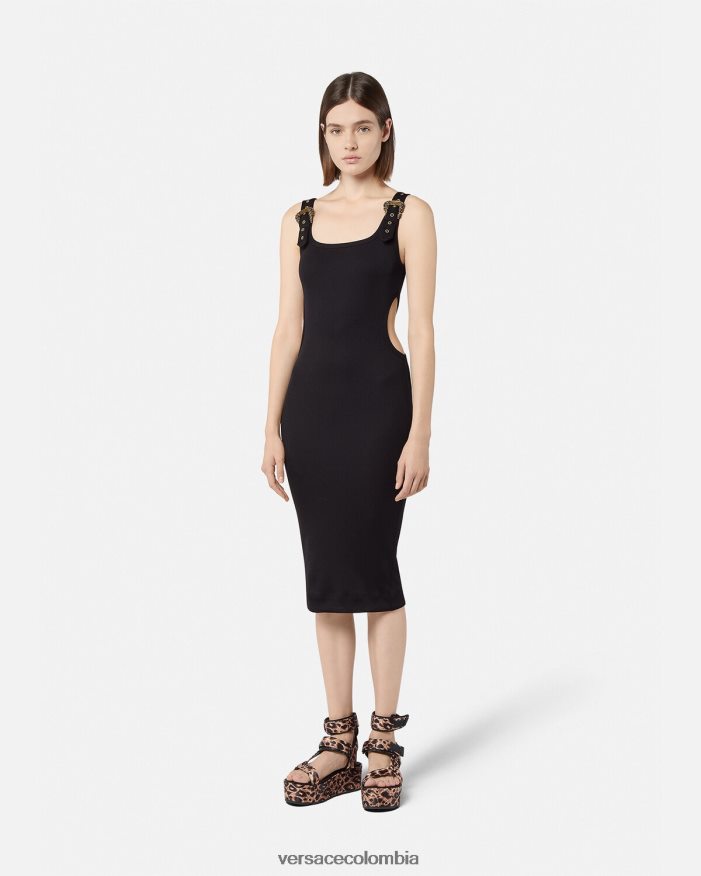 mujer vestido de alta costura barroca con 1 hebilla Versace negro 2RP40F2197 ropa
