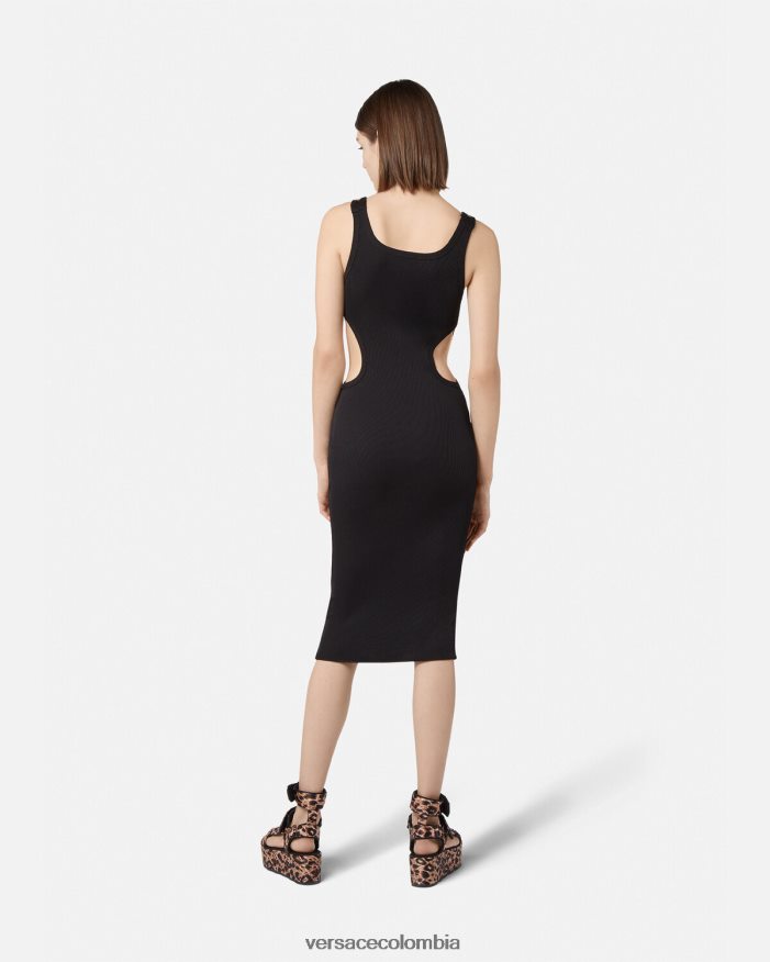mujer vestido de alta costura barroca con 1 hebilla Versace negro 2RP40F2197 ropa