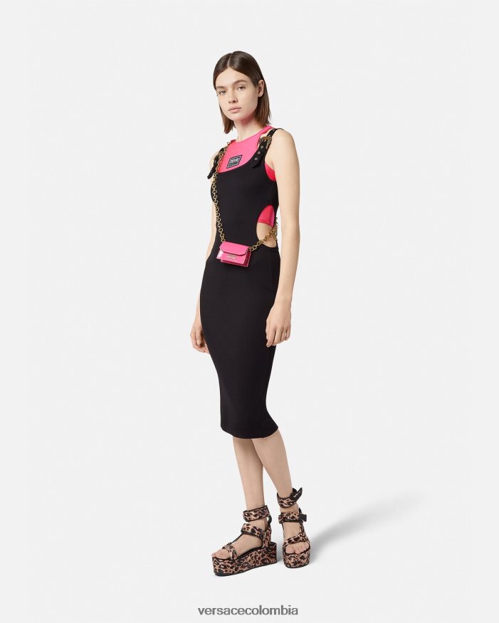 mujer vestido de alta costura barroca con 1 hebilla Versace negro 2RP40F2197 ropa