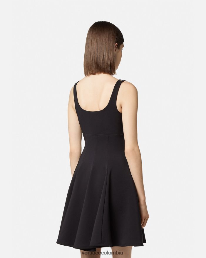 mujer vestido de alta costura barroca con 1 hebilla Versace negro 2RP40F2198 ropa