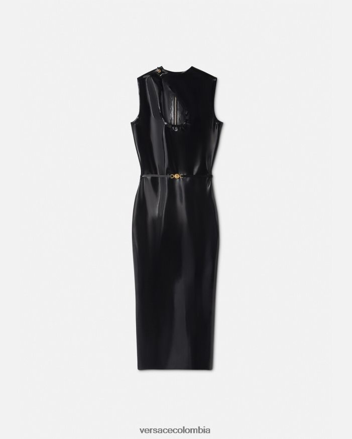 mujer vestido de látex con abertura de medusa biggie Versace negro 2RP40F66 ropa