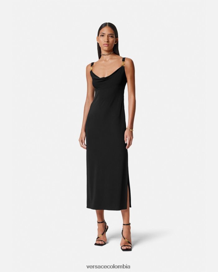 mujer vestido largo con medusa '95 Versace negro 2RP40F44 ropa
