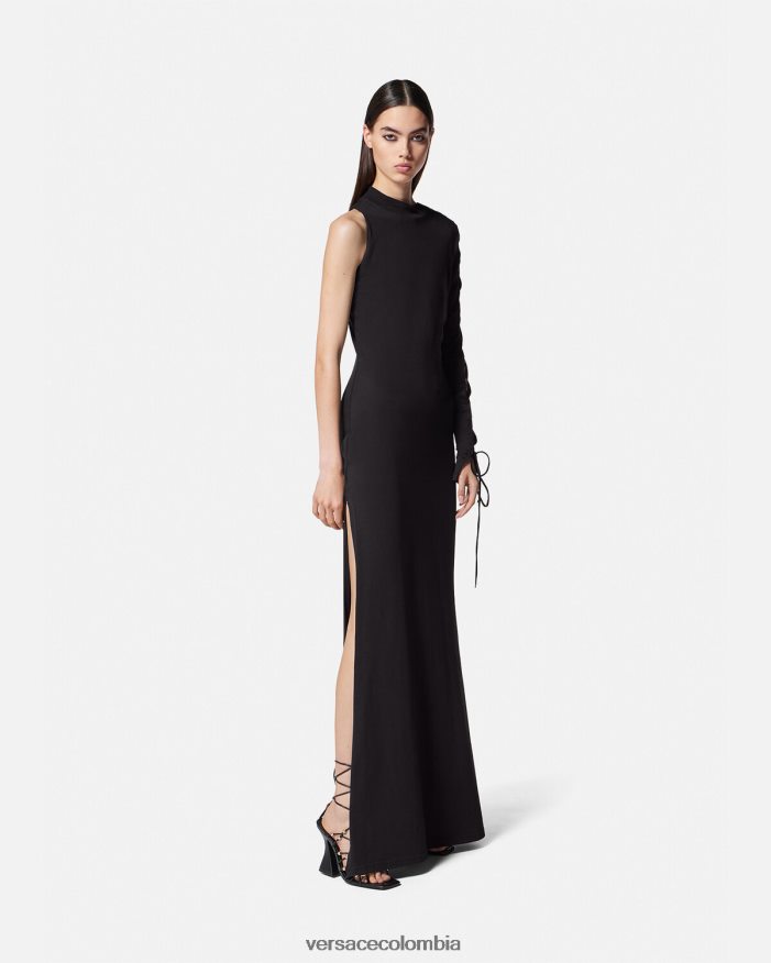 mujer vestido largo de un solo hombro Versace negro 2RP40F2194 ropa