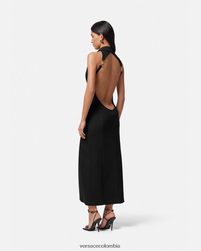 mujer vestido largo sin mangas con medusa '95 Versace negro 2RP40F16 ropa