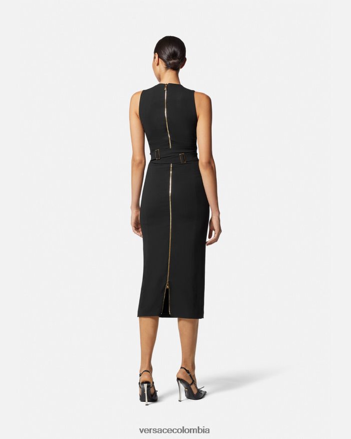 mujer vestido midi con medusa '95 Versace negro 2RP40F35 ropa