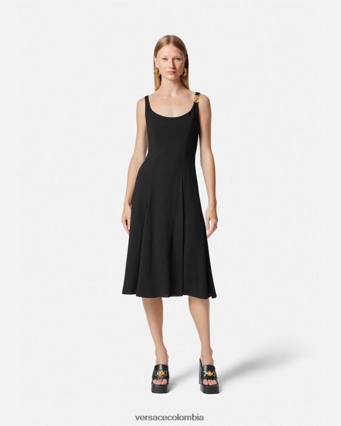 mujer vestido midi con medusa '95 Versace negro 2RP40F41 ropa