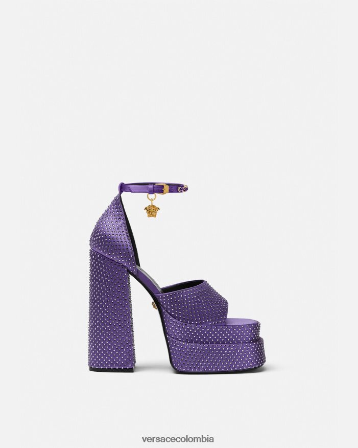 mujer sandalias con plataforma medusa aevitas Versace Violeta 2RP40F426 zapato