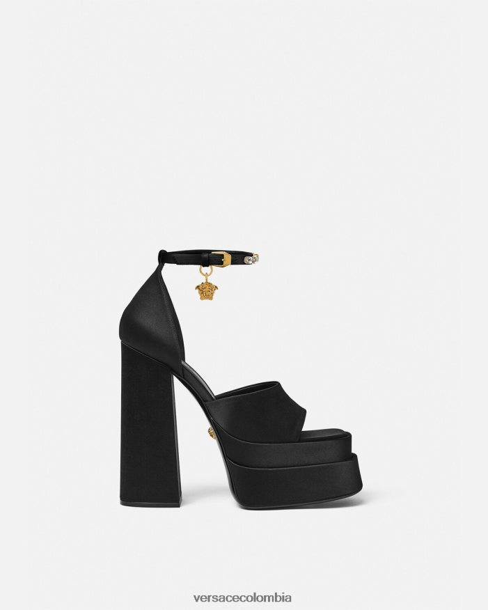 mujer sandalias con plataforma medusa aevitas Versace negro 2RP40F424 zapato