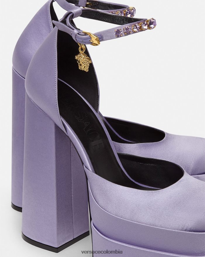 mujer zapatos de salón con plataforma medusa aevitas Versace lila 2RP40F422 zapato
