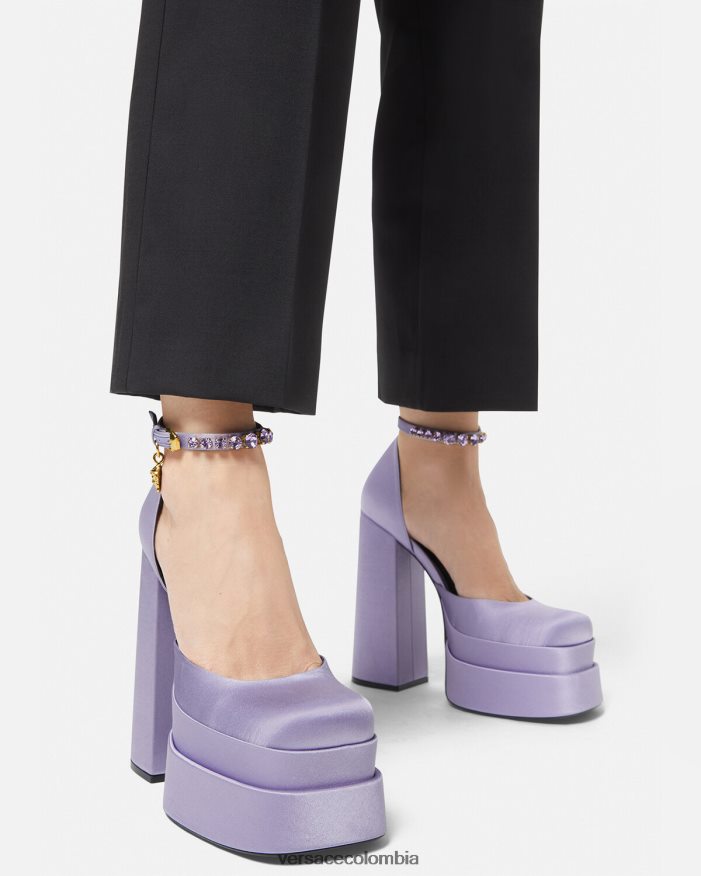 mujer zapatos de salón con plataforma medusa aevitas Versace lila 2RP40F422 zapato