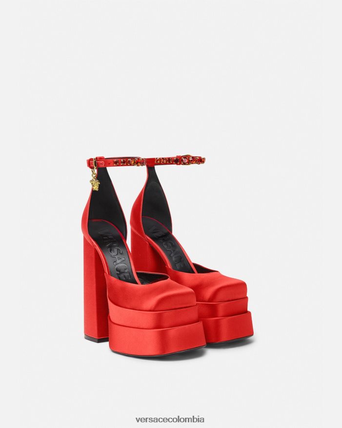 mujer zapatos de salón con plataforma medusa aevitas Versace rojo 2RP40F412 zapato