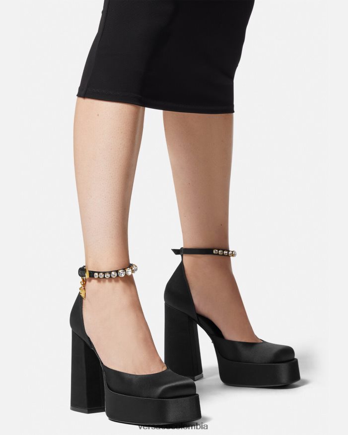 mujer zapatos de tacón con plataforma única medusa aevitas Versace negro 2RP40F415 zapato