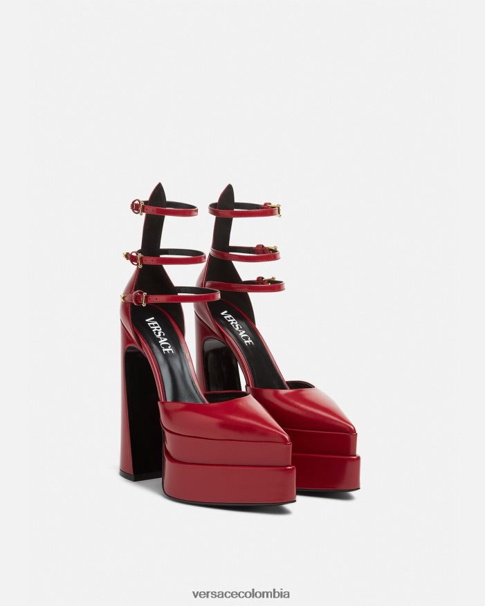 mujer zapatos de tacón con plataforma puntiaguda aevitas Versace borgoña 2RP40F408 zapato